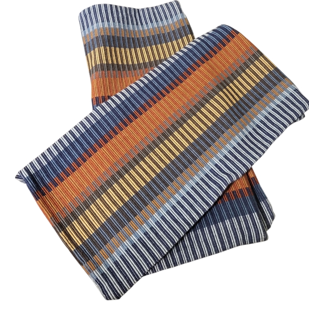 Crate & Barrel Cotton Chika Blue Striped Woven Set of 2 Pillow Covers 20x20 - Picture 4 of 10